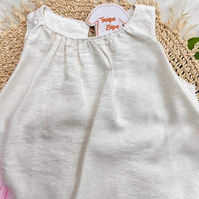 Vestido em Linho Flower Garden - Areia